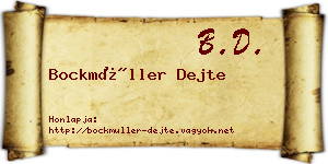 Bockmüller Dejte névjegykártya